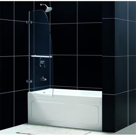 DREAMLINE DreamLine SHDR-3534586-04 DreamLine AQUA UNO 34 x 58 Single Panel Hinged Tub Door SHDR-3534586-04